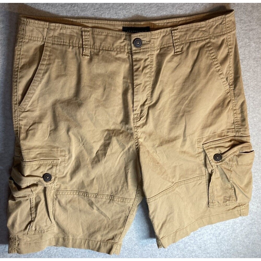 Aeropostale cargo shorts Sz 36 Khaki Brown Preppy Summer